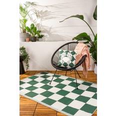 Furn Checkerboard Recycled Woven Jacquard UV & Weatherproof White, Green