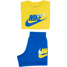 Barneklær NIKE Little Kid's HBR Icon T-shirt & Shorts Set - Yellow/Blue