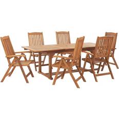 Natur Matgrupper Utemöbler Beliani Shumee Garden set wooden Matgrupp