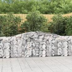 vidaXL Buede Gabionkurve 400 x 30 x 80/100 cm Galvaniseret Jern Set of 3 Krukke