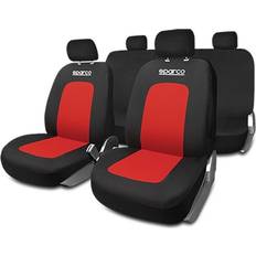 Sædebetræk Sparco Fundas para Asientos de Coche Sport Negro/Rojo