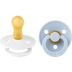 Natur Nappar & Bitleksaker Bibs Nappar 2-pack Stl. 2 Naturgummi White/Baby Blue 6-18 mån Nappar
