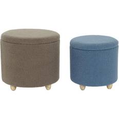 Fotstøtter Fotskamler Dkd Home Decor Polyester Foot Stool 50cm