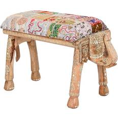 Træ Siddebænke Dkd Home Decor Multifarvet Elefantbænk 65 x 31,7 x 38 cm Siddebænk