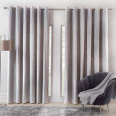 Sienna Capri Skimmer Sammet Öljett Gardiner Ring Topp 238 cm Bred x 228 cm Silvergrå