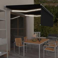 Grigio Tendalini da Giardino vidaXL Tenda Automatica Con Sensore Vento e LED 4x3 M Antracite