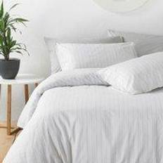 The Linen Yard King Duvet Cover White, Grey