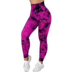 Tie Dye Tights Mooslover Seamless Training Leggings - Rose Red Tie Dye