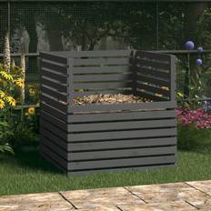 Grey Compost Bins vidaXL Grey Composter 100x100x102 cm Solid Wood Pine