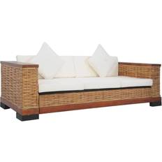 Sofas vidaXL 3-Sitzer-Sofa mit Kissen Braun Sofa