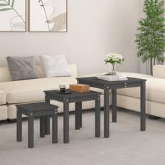 Gris Tables gigognes vidaXL Tables Gigognes 3 pcs Table gigogne