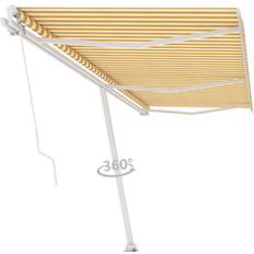 White Patio Awnings vidaXL Freistehende, manuell ausfahrbare Markise, 600