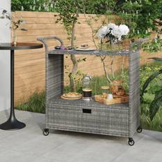 vidaXL Barvogn polyrattan Sidebord