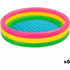 Børnebassin Intex Oppustelig Pool til Børn Sunset Ringe 114 x 25 x 114 cm 131 L 6 enheder