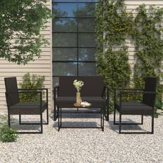 Rotin Synthétique Canapés et Bancs d'Extérieur vidaXL avec coussins 106 cm résine tressée 362325 Banc de Jardin