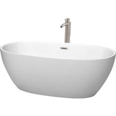 Wyndham Collection Juno Acrylic Flatbottom Bathtub Matte Trim Mounted