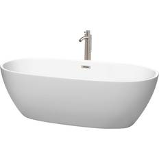 Wyndham Collection Juno 71 Acrylic Flatbottom Bathtub Trim Mounted