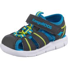 KangaROOS Unisex Kinder K-tiffy Sandale, Steel Grey/Lime
