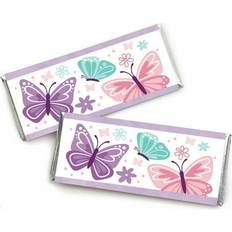 Birthdays Sashes Beautiful butterfly candy bar wrapper baby shower birthday party favors 24 ct