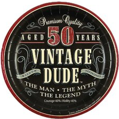 Creative Converting 50th birthday vintage dude paper dessert plates, 8 ct