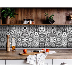 Glass Mosaic Tiles Homeroots 400474 4 4 Shades of Grey Mosaic Peel & Stick Removable Tiles