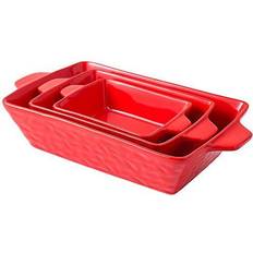 Red Baking Tins Bruntmor Glaze Hammered Baking Tin