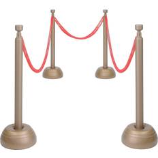 Red Plates, Cups & Cutlery Beistle 57658 red rope stanchion set