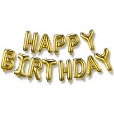 Happy birthday banner 3d gold lettering mylar foil letters inflatable par