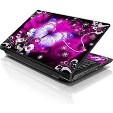 Computer Accessories LSS 15 15.6 Inches Laptop Notebook Skin Sticker with 2 Wrist Pads Reusable Cover Protector Vinyl Sticker Cover Decal Fits 13' 16' Purple