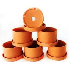 Plant Saucers Natural Terra Cotta Round Fat Walled Garden Planters