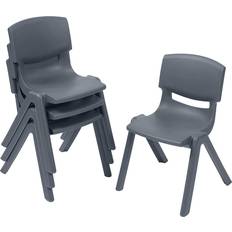 Gray Chair ECR4Kids 12in Plastic School Stack Chair Classroom Furniture, 12