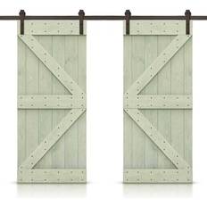 Calhome CALHOME 72 Sage Stained Sliding Door (x82.7")