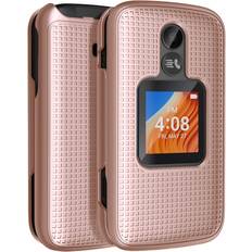 Wallet Cases Rose Gold Pink Textured Hard Case Cover for Alcatel TCL Flip 2 Phone T408DL