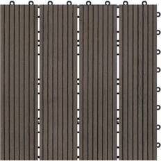 Gray Outdoor Flooring Mocha Finish Bamboo Composite Deck Tile 11 Sq. Ft/Carton Mocha