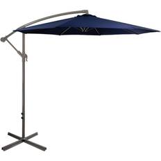 Navy blue patio umbrella Northlight 10 Offset Outdoor Patio Umbrella with Hand Crank