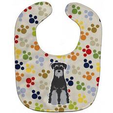 Gray Drool Bibs Caroline's Treasures bb5863bib pawprints standard schnauzer black grey baby bib