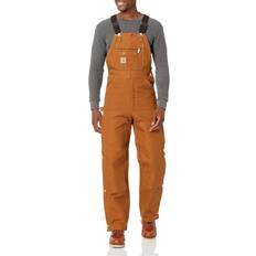 Work Clothes Carhartt mens Quilt Lined Zip To Thigh Bib Overalls Brown x