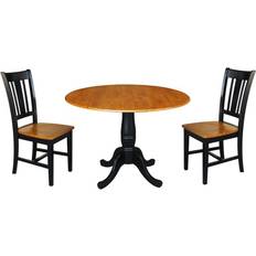 Small round drop leaf table International Concepts 42 Round Top Dual Drop Leaf Pedestal Small Table