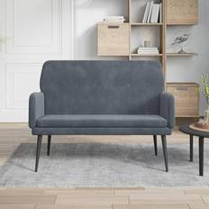 Gris Banquettes vidaXL Banc Gris Foncé 108x79x79 cm Velours Dark Grey Banquette