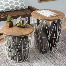 Lavish Home Faux Wood Nesting Table