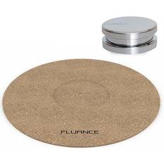 Turntables Fluance HiFi Vinyl Record Weight and Cork Platter Mat