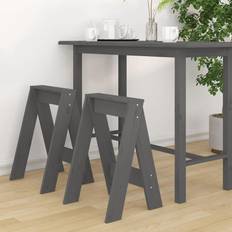 Bois Bancs de Rangement vidaXL Tabourets Lot 2 Gris 40x40x60 cm Bois Massif De Pin Banc de Rangement