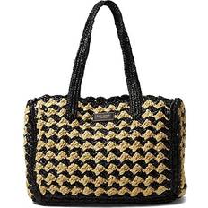 Kate Spade Bags Kate Spade Kate Spade High Tide Striped Crochet Raffia Medium Tote Bag Bag, Black Multi, One Size