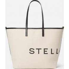 Taschen Stella McCartney Logo Canvas Beach Tote Bag, Woman, Ecru Ecru U