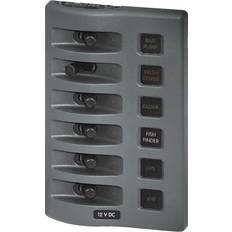 Blue Electrical Outlets & Switches Blue Sea Systems 4306 Switch Panel, WeatherDeck, 6 Pos. Gray