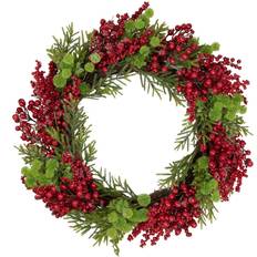 Red berry wreath Northlight Red Berry & Frosted Pine Christmas Wreath Decoration