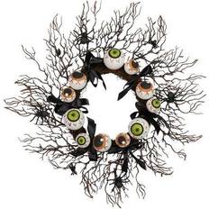 Decorations Northlight Unlit Eyeballs Spiders Halloween Twig Wreath Decoration