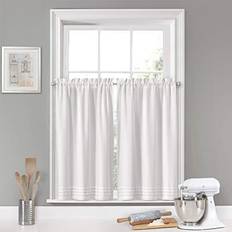 Vue Kingsbury Small Panel Tiers Privacy Window Treatment Pair 52 in x 45 in White