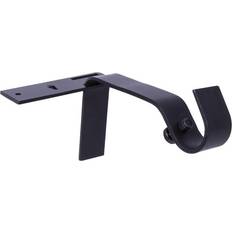 Kenney Fast Fit 5/8 No Measure Curtain Rod Brackets Matte Black