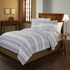 Pointehaven Plaid 200 Duvet Cover White, Multicolor, Gray, Purple